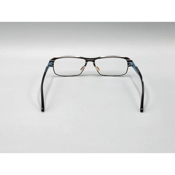 Orgreen Parker 82 57-15 Eyeglasses Frames Only Teal Black White Striped Japan - Picture 7 of 13